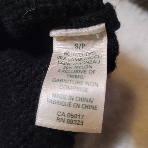 NWT Roots Vintage Ski Wool Blend Sweater in Black and Cream Sz S - Picture 4 of 7